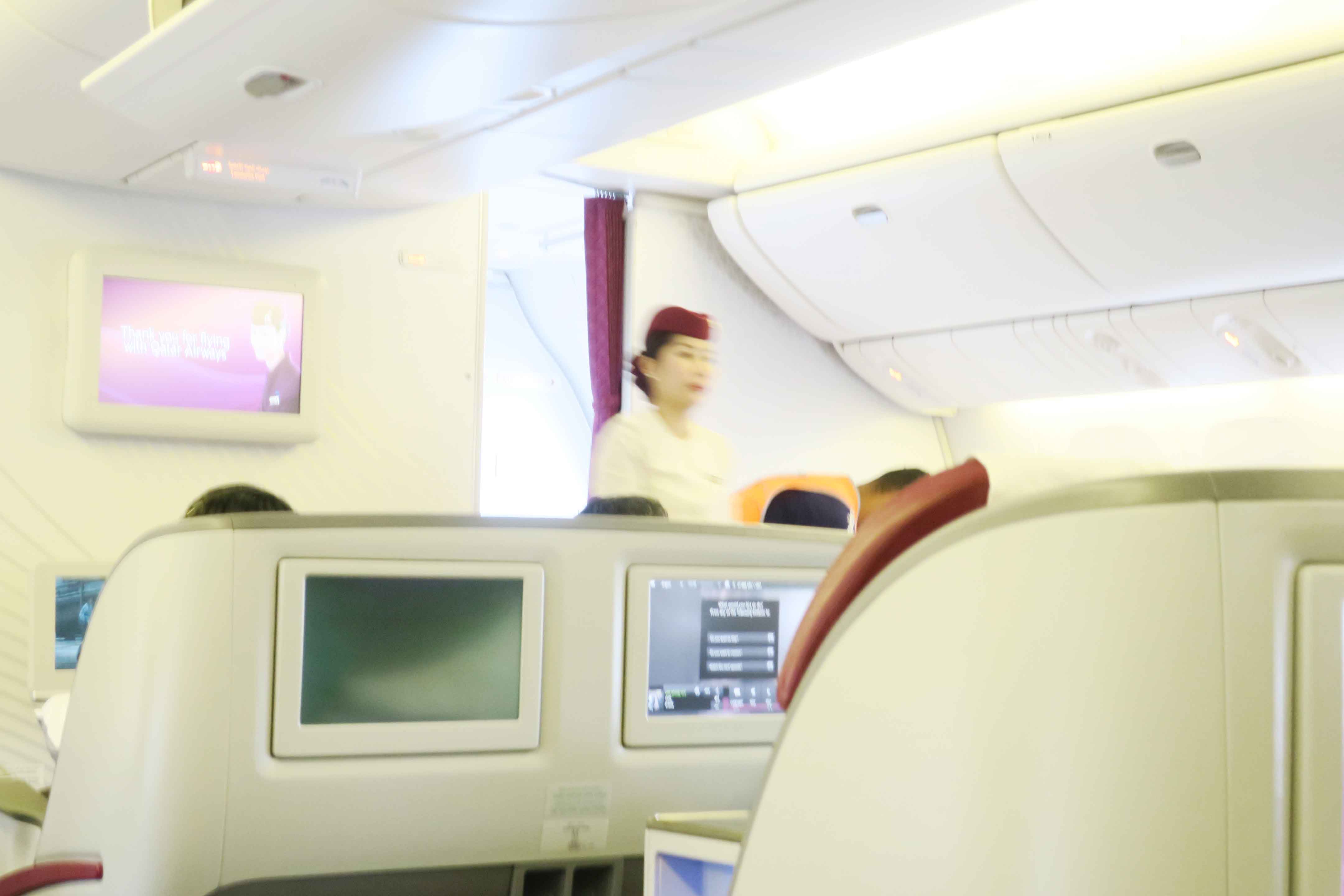 カタール航空機の内部
